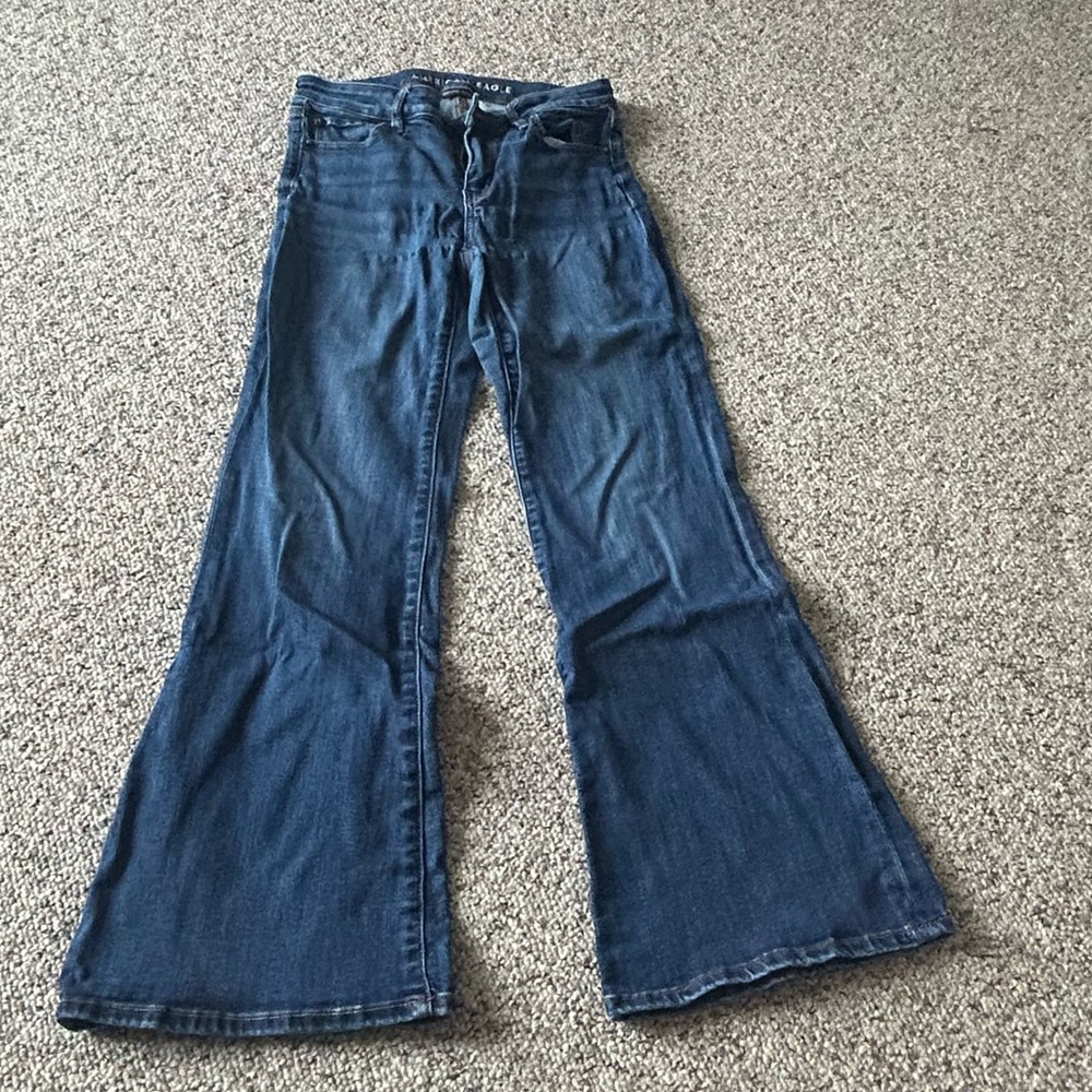 American Eagle Outfitters Dark Blue Flared Jeans size 0S
